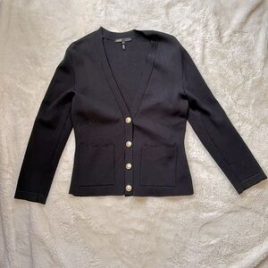 Soft Maje terry knit black cardigan